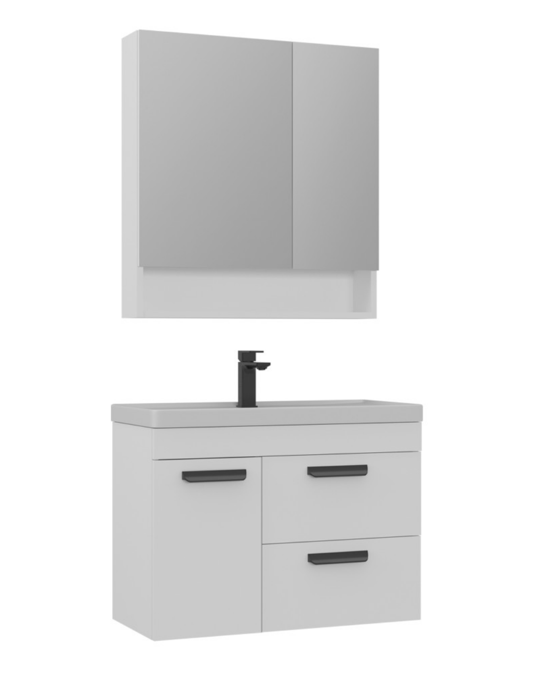 Orka Nova 80 CM Banyo Dolabı Takım Parlak Beyaz