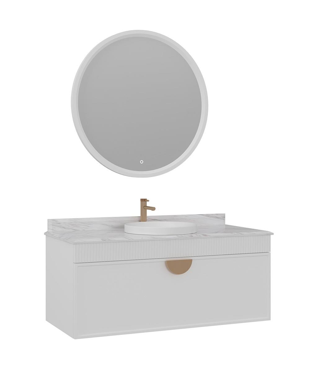 Orka Molino 120 cm Banyo Dolabı Takımı Mat Beyaz