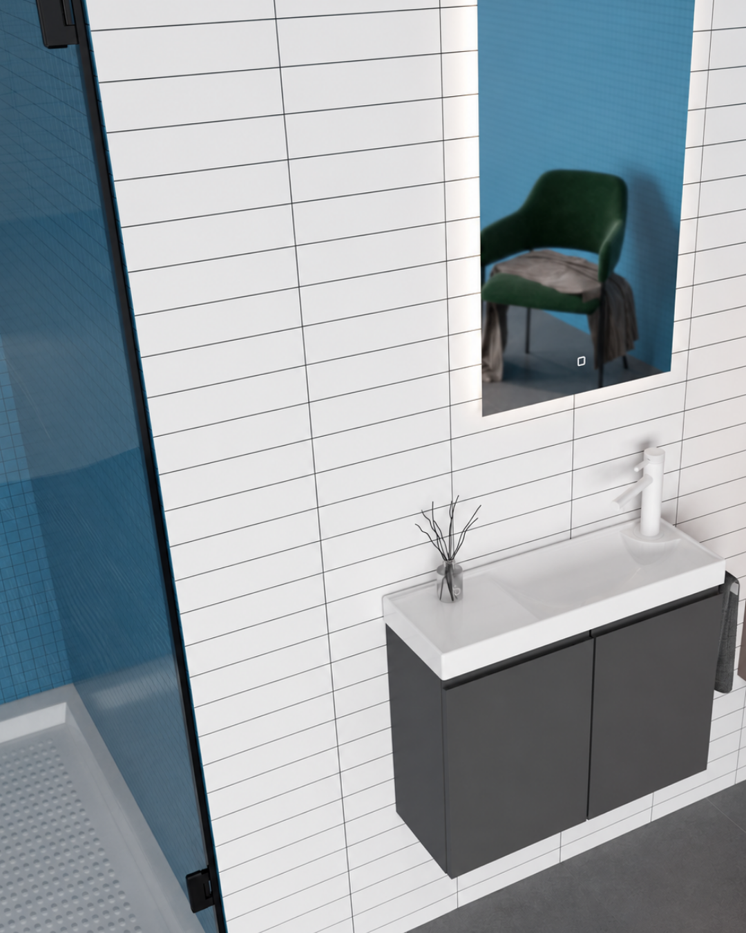 Orka Ferla 60 cm Banyo Dolabı Takımı