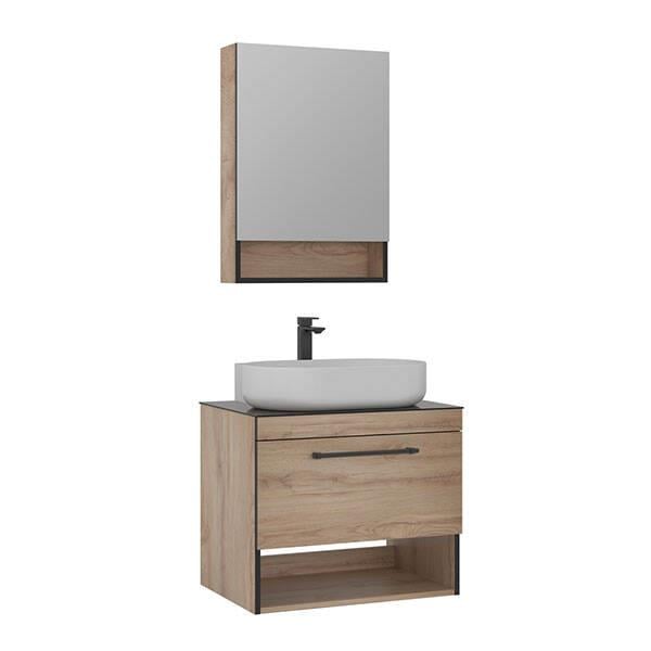 Orka Knidos 70 cm Takım Ayna Dolaplı Legnano-Açık Meşe