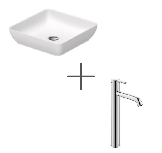 Duravit Sivida Çanak Lavabo 40 cm Mat Beyaz Ve C.1 Lavabo Bataryası XL