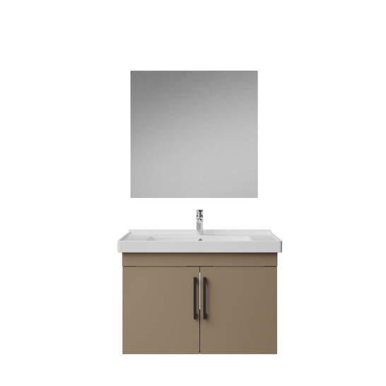 Creavit D20 Kapaklı Lavabo Dolabı Düz Ayna Takımı Dafne 80 cm