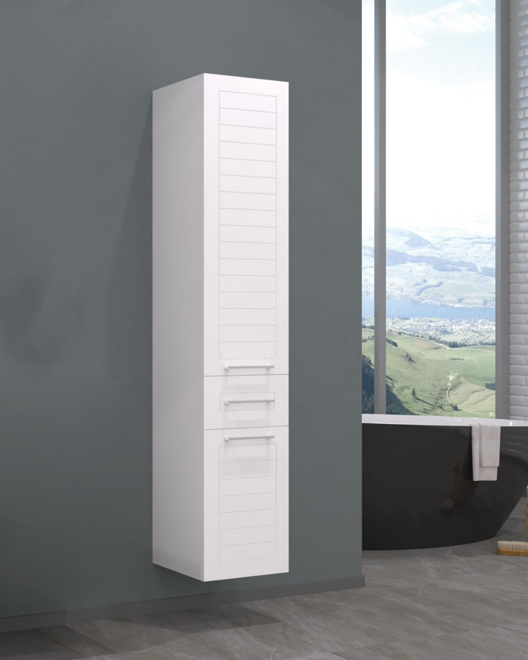 Orka Perge Raflı Boy Dolabı Parlak Beyaz