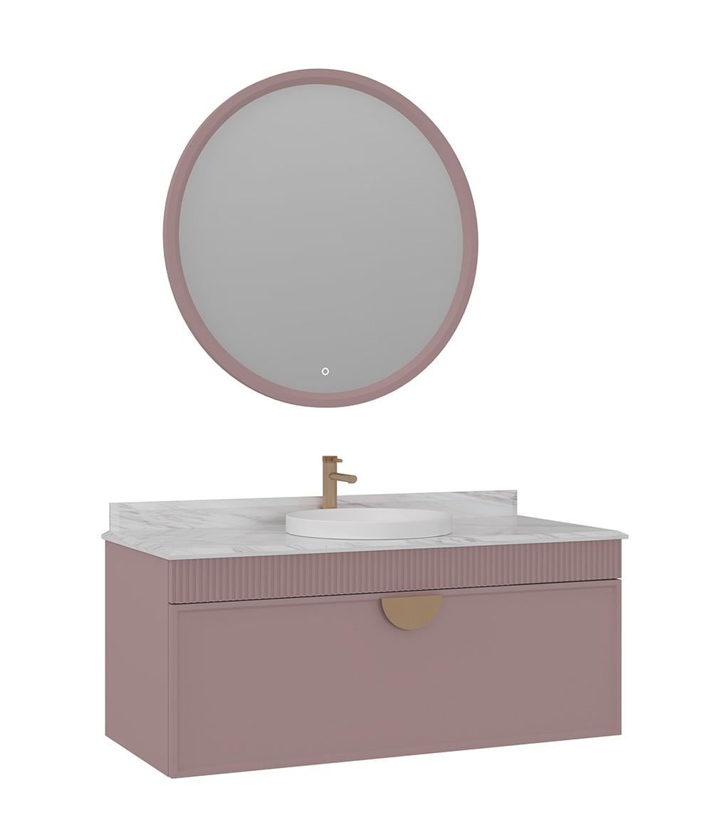 Orka Molino 120 cm Banyo Dolabı Takımı Mat Pudra