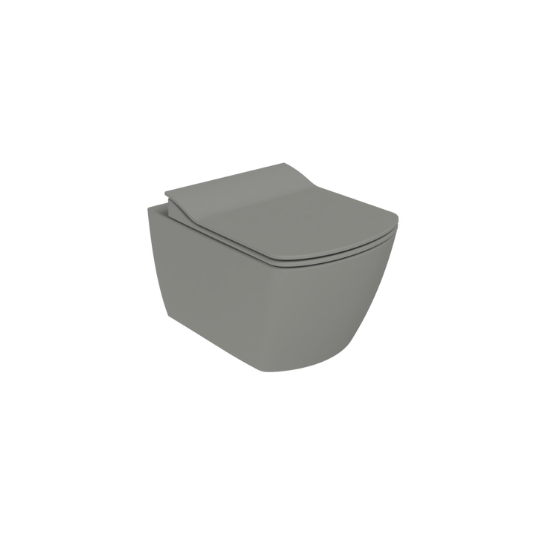 Creavit EG321 Elegant Rim-Off Kanalsız Duroplast Yavaş Kapanan Klozet Kapaklı Cool Grey Set
