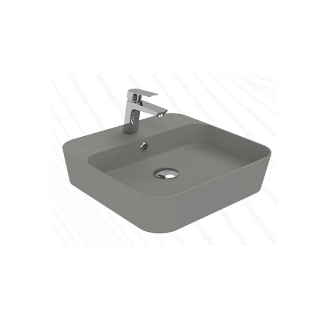Creavit LP046-00CG00E-0000 Loop Kare Çanak Lavabo - Cool Grey