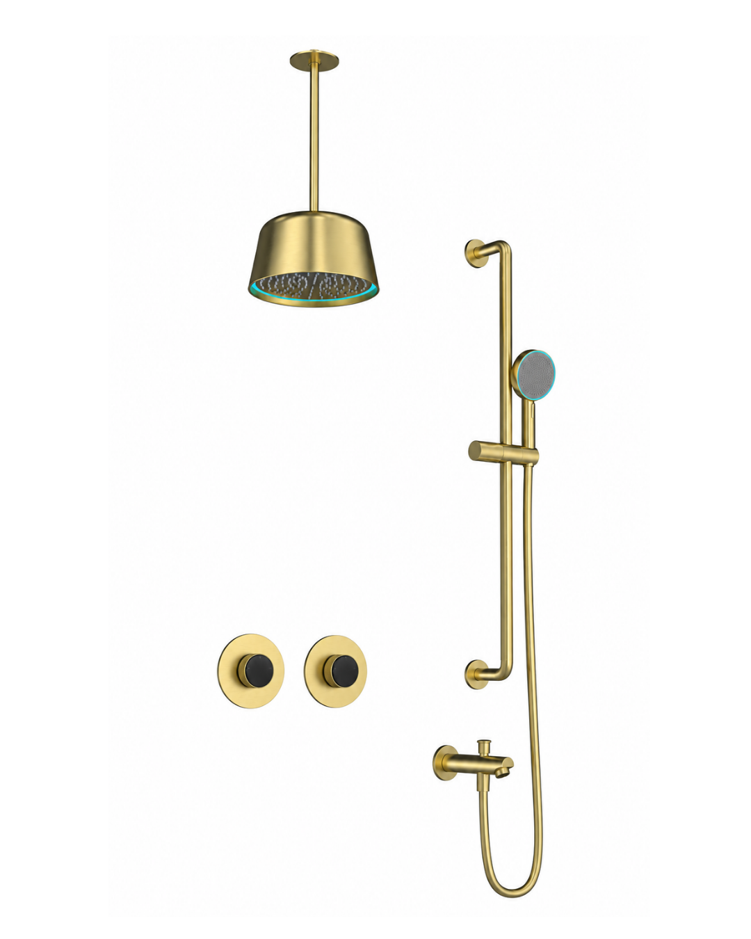 Creavit Retro Ankastre Duş Sistemi Brush Gold (Sarkıt) RCL2000