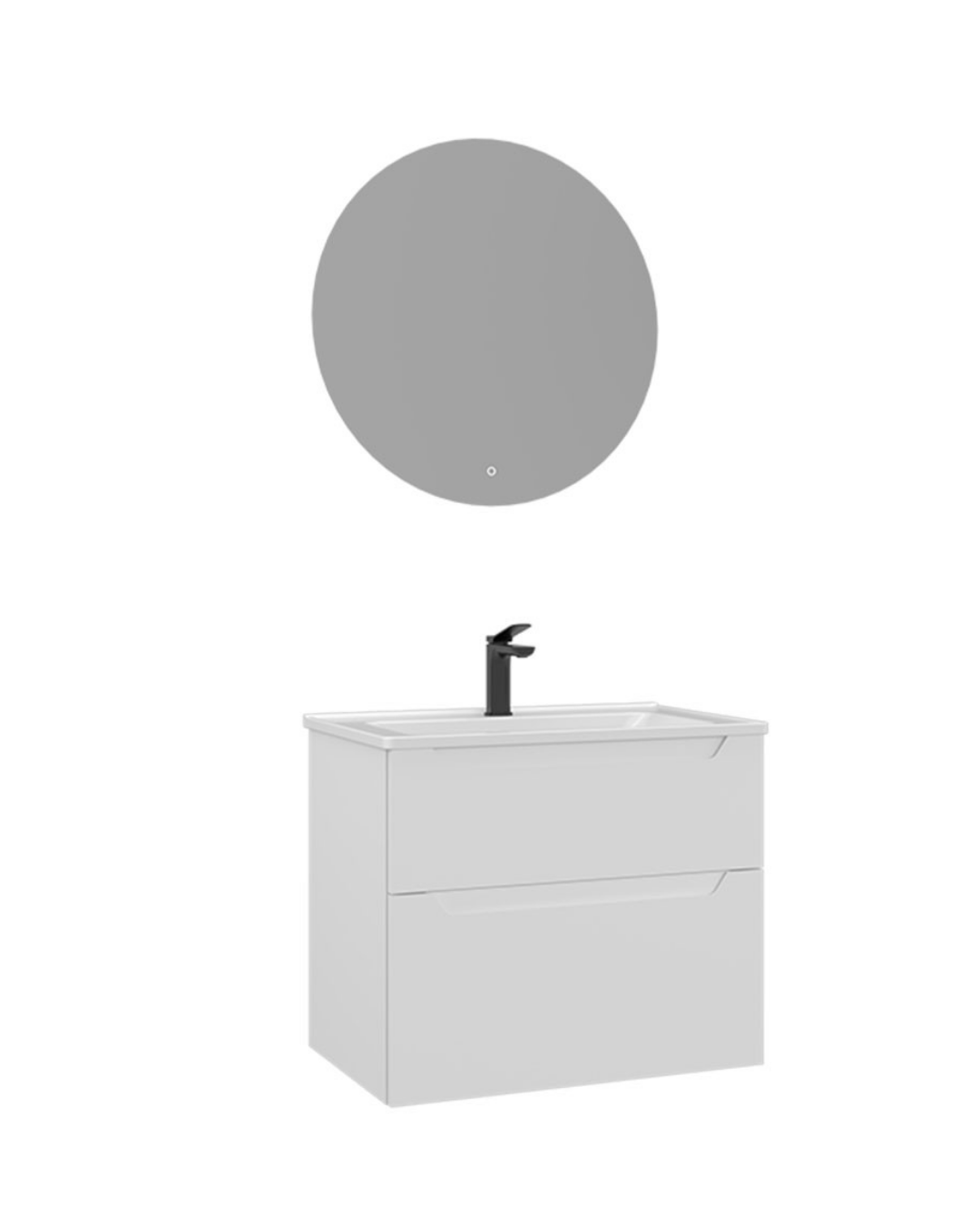 Orka Messina 65 cm Banyo Dolabı Takımı Led Aynalı Mat Beyaz