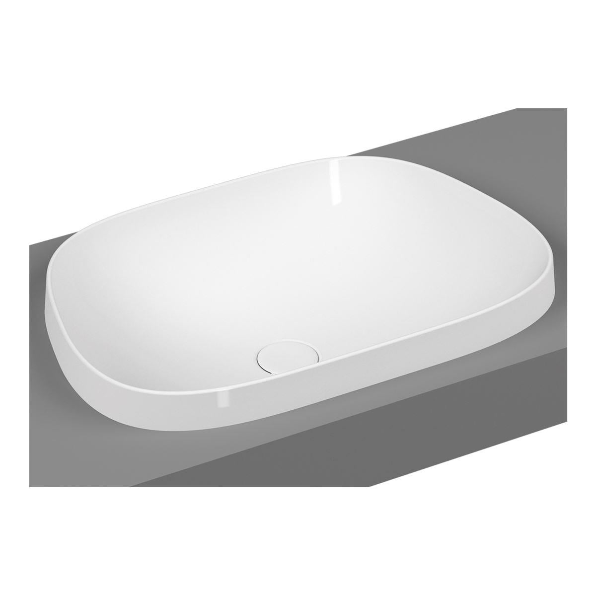 Frame Tezgah üstü TV Lavabo, 57 cm Mat Beyaz
