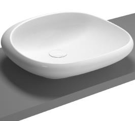 İstanbul Kare çanak lavabo, 54 cm Armatür deliksiz Beyaz