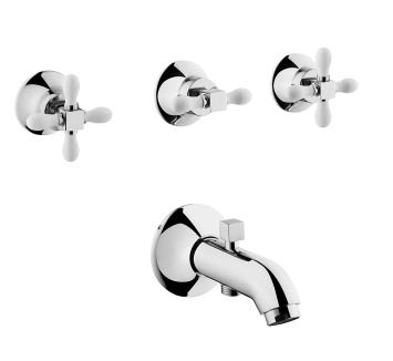 Juno Classic Ankastre banyo bataryası (el duşu çıkışlı-sıva üstü grubu) krom