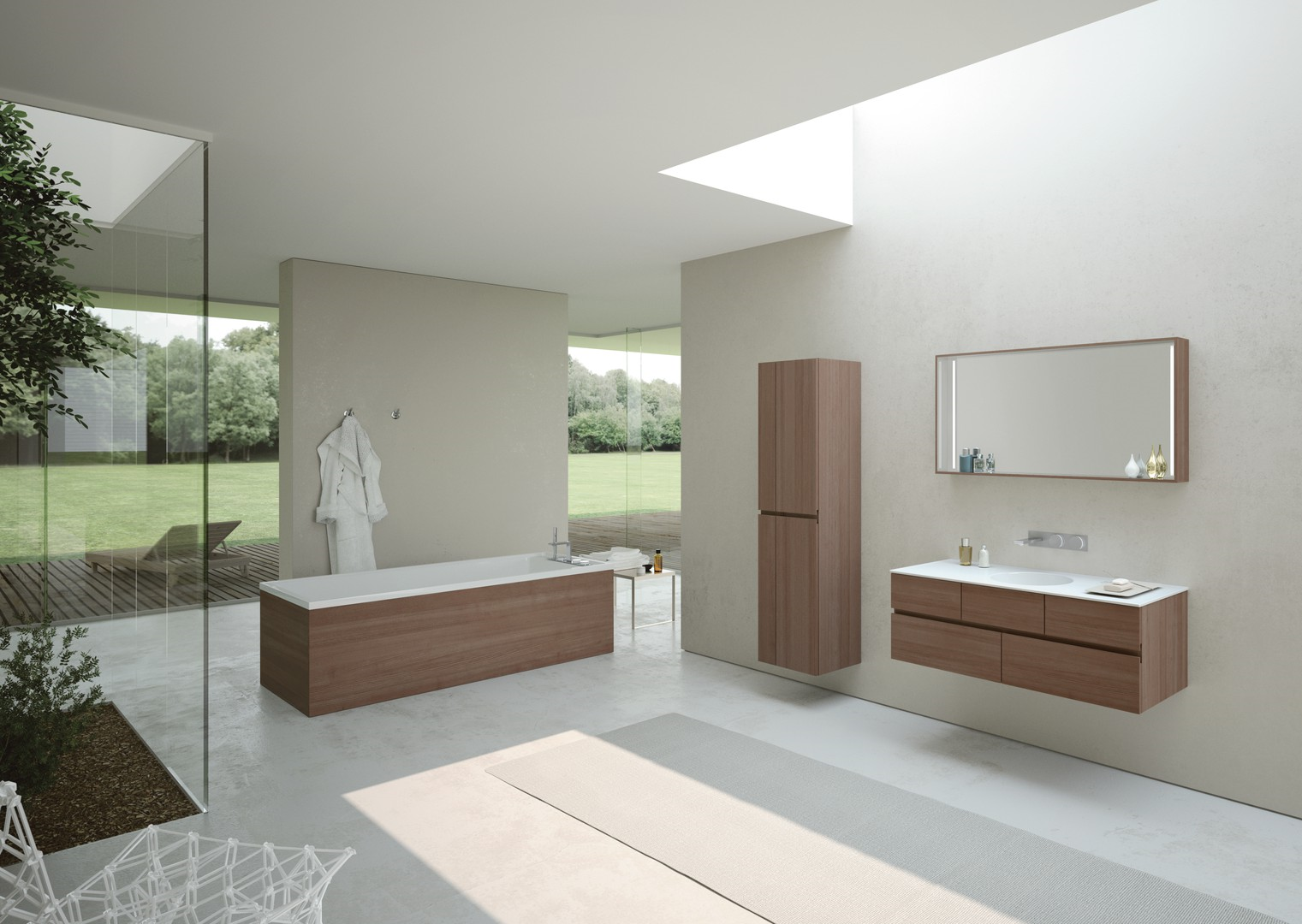 Memoria 120 cm Banyo Takımı Mat Amerikan Ceviz