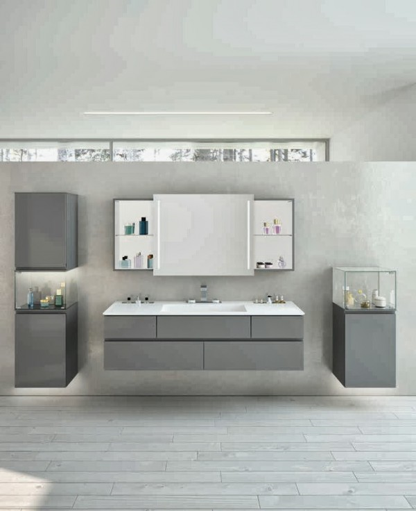 Memoria 120 cm Banyo Takımı Metalik Gri