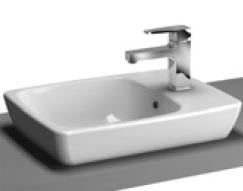 Metropole Dar Lavabo 50x38 cm Sağ Armatür Delikli Su Taşma Deliksiz