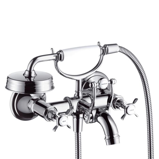 Montreux İki Volanlı Banyo Bataryası Aplike Krom