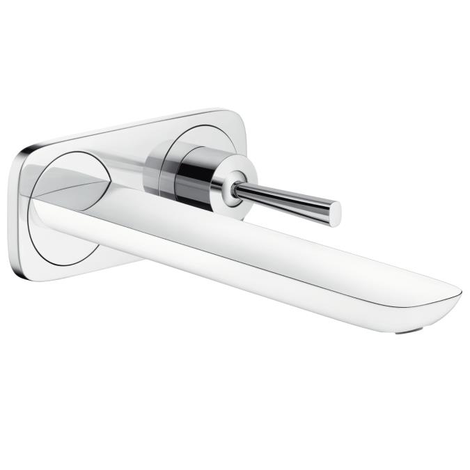 PuraVida Tek Kollu Lavabo Bataryası Ankastre Montaj için Gaga ile 225mm Beyaz/Krom