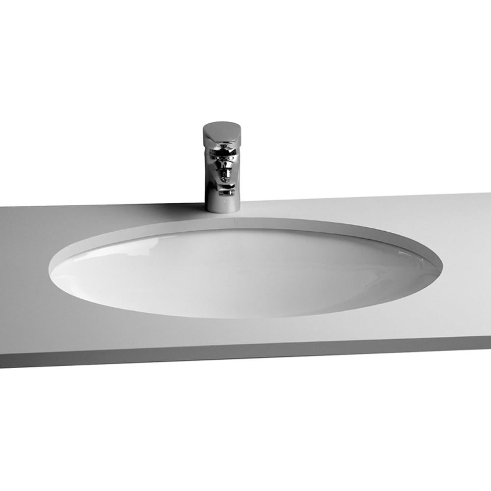 S20 Tezgah altı lavabo 52 cm Armatür deliksiz su taşma delikli