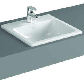 S20 Tezgah üstü lavabo 50 cm Orta armatür delikli su taşma delikli