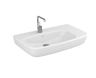 Shift Asimetrik Lavabo 75x45 cm Orta armatür delikli su taşma delikli Tezgah üstü kullanıma uygundur