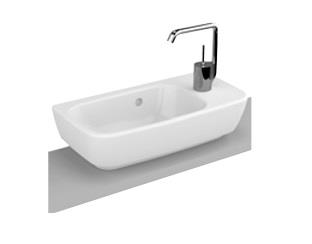 Shift Lavabo 50x25 cm Sağdan armatür delikli su taşma delikli Tezgah üstü kullanım