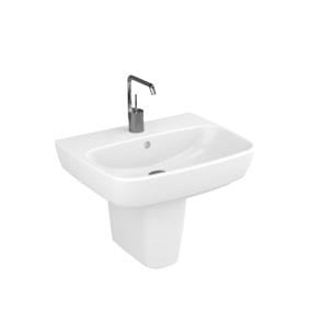 Shift Lavabo 55 cm Orta armatür delikli su taşma delikli Tezgah üstü kullanım