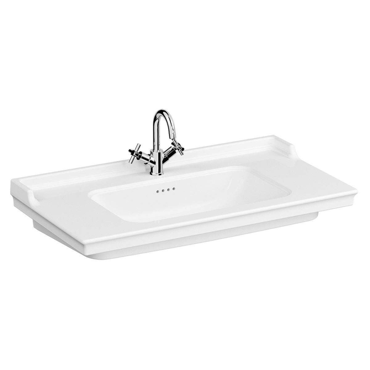 Valarte Etajerli lavabo, 100 cm Orta Armatür Delikli
