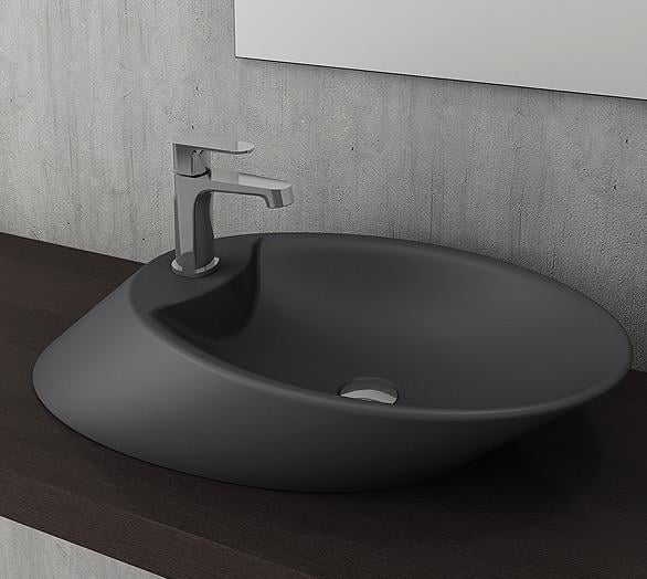 Vessel Batarya Banklı Çanak Lavabo 70 cm Antrasit