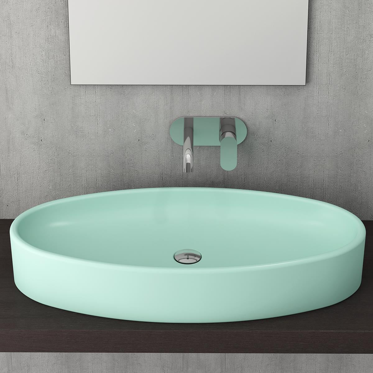 Vessel Elip Lavabo 85 cm Mat Mint Yeşil