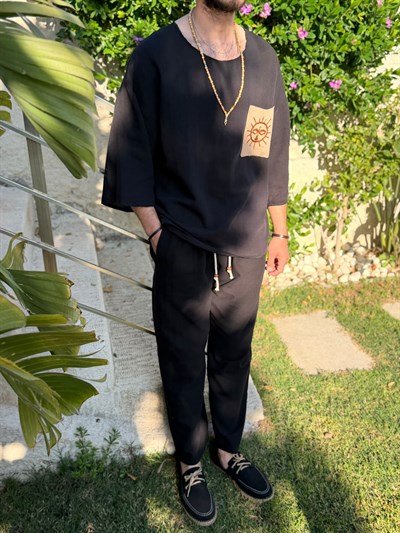 Aktacu Keten Baggy Pantolon