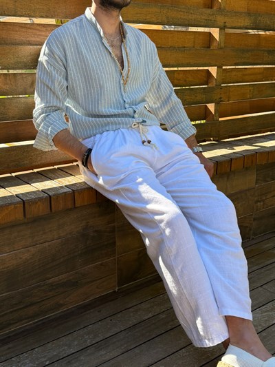 Aktacu Keten Baggy Pantolon