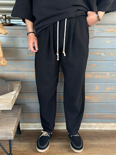 Aktacu Keten Baggy Pantolon