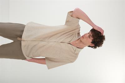 Apaş Yaka Keten Görünümlü Gömlek