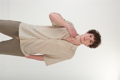 Apaş Yaka Keten Görünümlü Gömlek