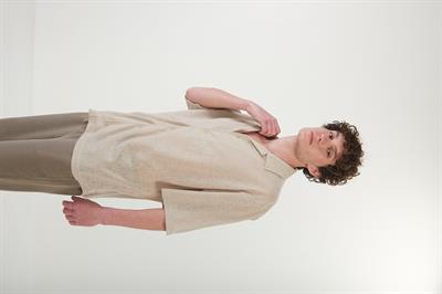 Apaş Yaka Keten Görünümlü Gömlek