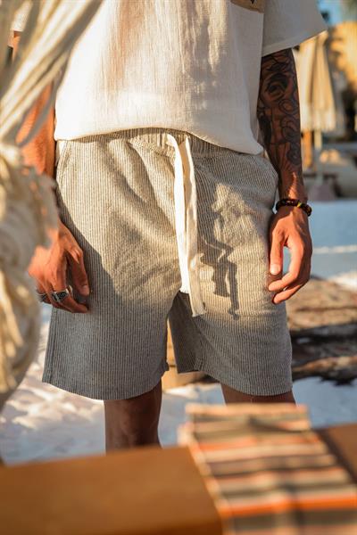 Arte Keten&Pamuk Haki Şort