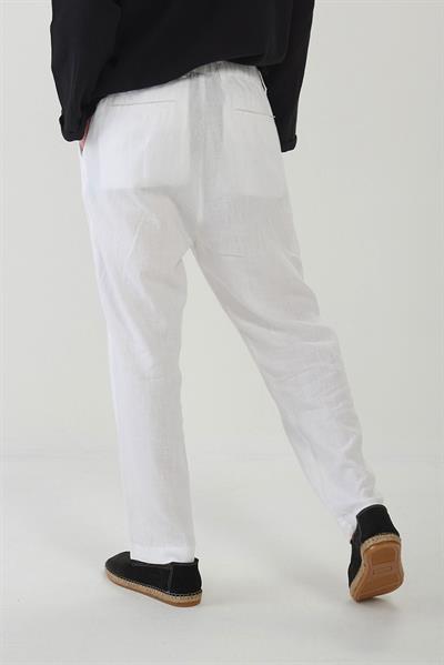 Beli Kemerli Lınen Kumaş Pantolon