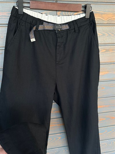 Beli Kemerli Lınen Kumaş Pantolon