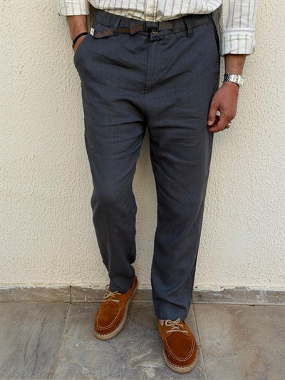 Beli Kemerli Lınen Kumaş Pantolon