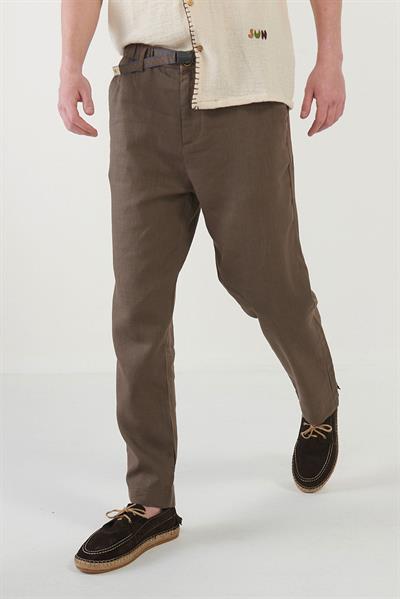 Beli Kemerli Lınen Kumaş Pantolon