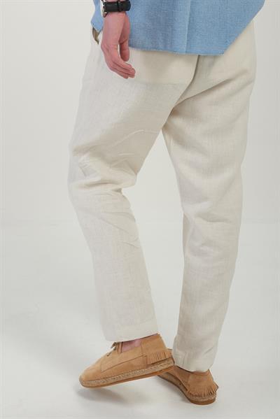 Beli Kemerli Lınen Kumaş Pantolon