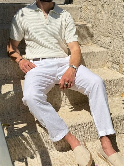 Beli Kemerli Lınen Kumaş Pantolon