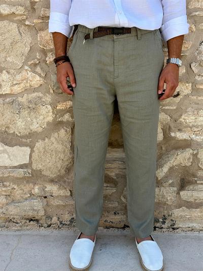Beli Kemerli Lınen Kumaş Pantolon