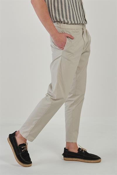 Beli Lastikli Düğmeli Smart Kumaş Pantolon