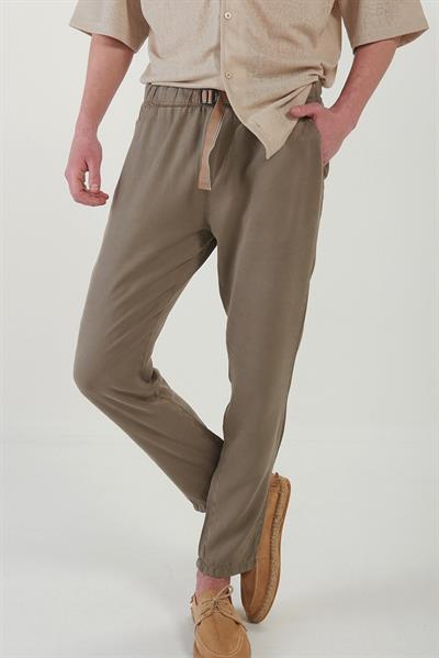 Beli Lastikli Tencell Kumaş Pantolon