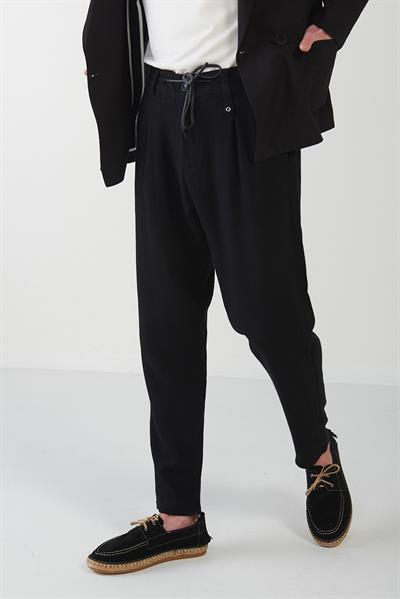 Beli Lastikli Yandan Cepli Kordonlu Pantolon