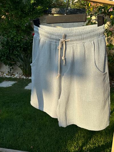 Bohemian Yeşil Pamuk Keten Şort