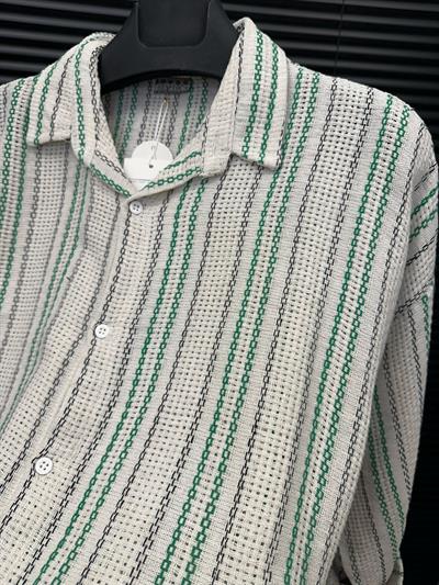 Buldan Çizgili  Yakalı Gömlek