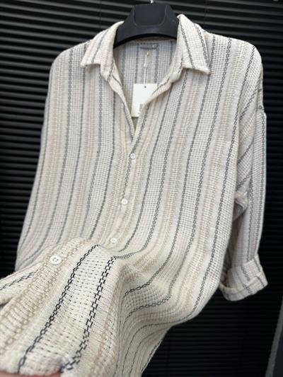 Buldan Çizgili  Yakalı Gömlek