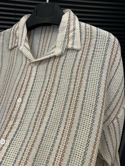 Buldan Çizgili  Yakalı Gömlek