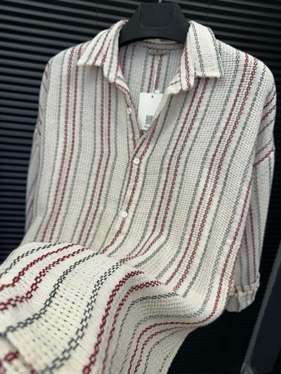 Buldan Çizgili  Yakalı Gömlek